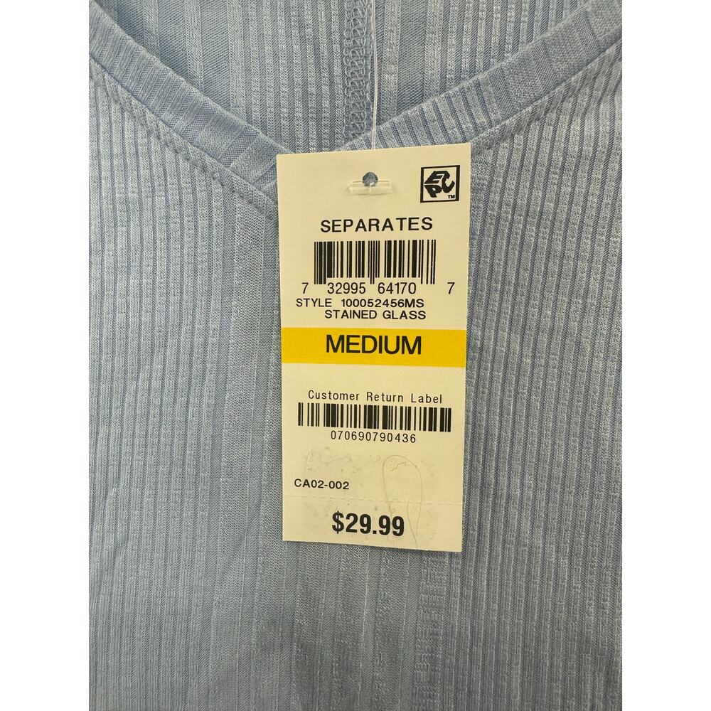 Alfani Super Soft Ribbed Pajama Top Medium - Picture 2 of 6